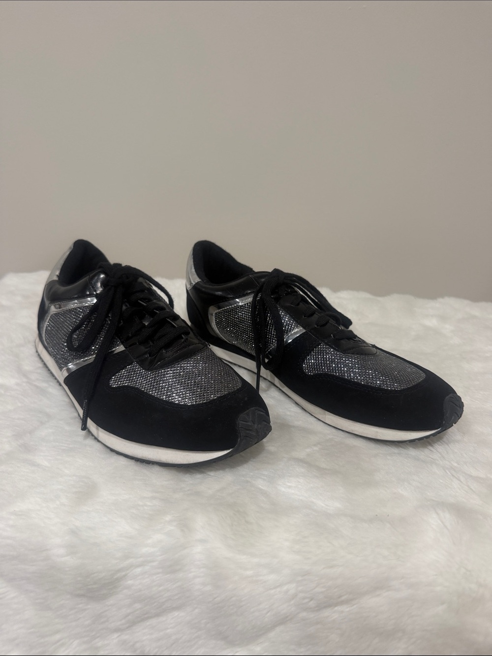 Brash Black and Silver Women's Sneakers